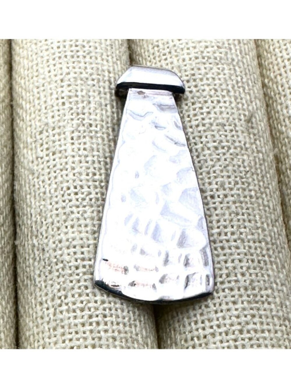 Sterling Silver Silpada N1592 Tie Hammered Slider Pendant 1.5"